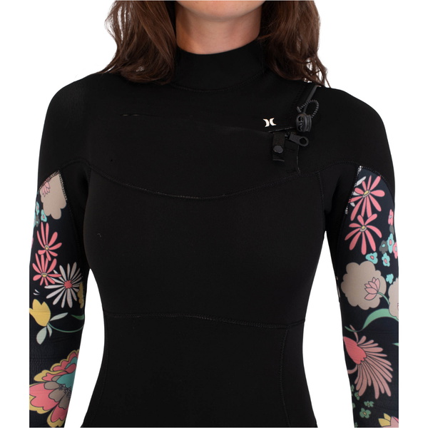 2025 Hurley Womens Plus Printed 4/3mm Chest Zip Wetsuit WFS0012433 - Wonderland
